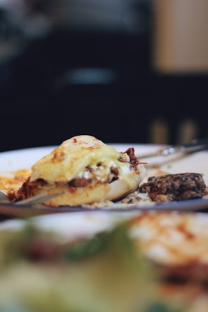 A close-up of a delicious meal prepared by a chef