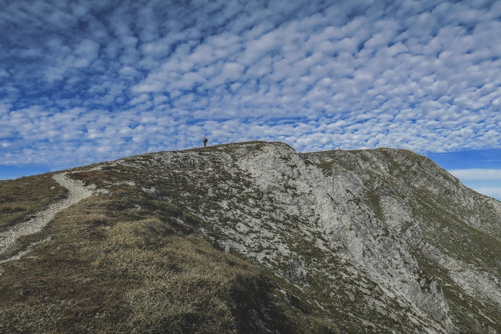 person standing on mountain during daytime