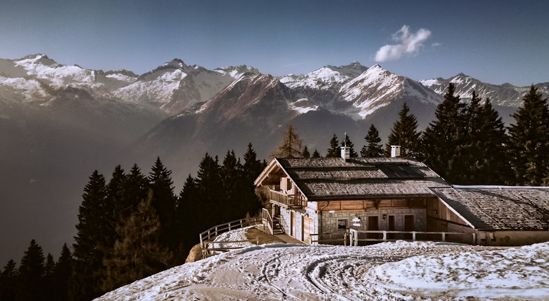 brown and white house near cliff, Lonely Cottage