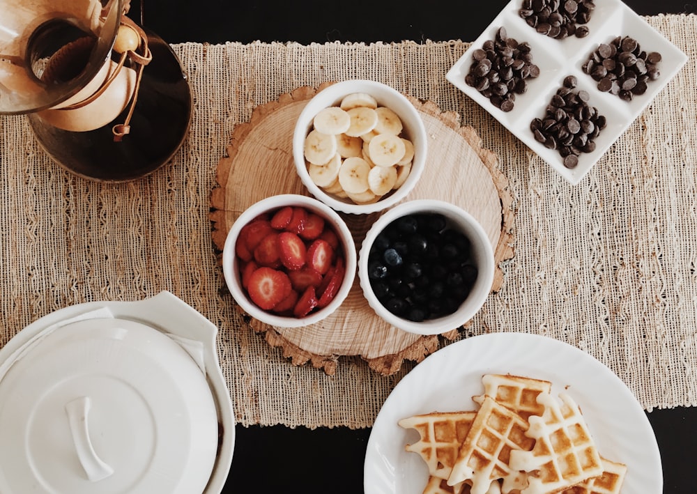 foods on cups and saucers