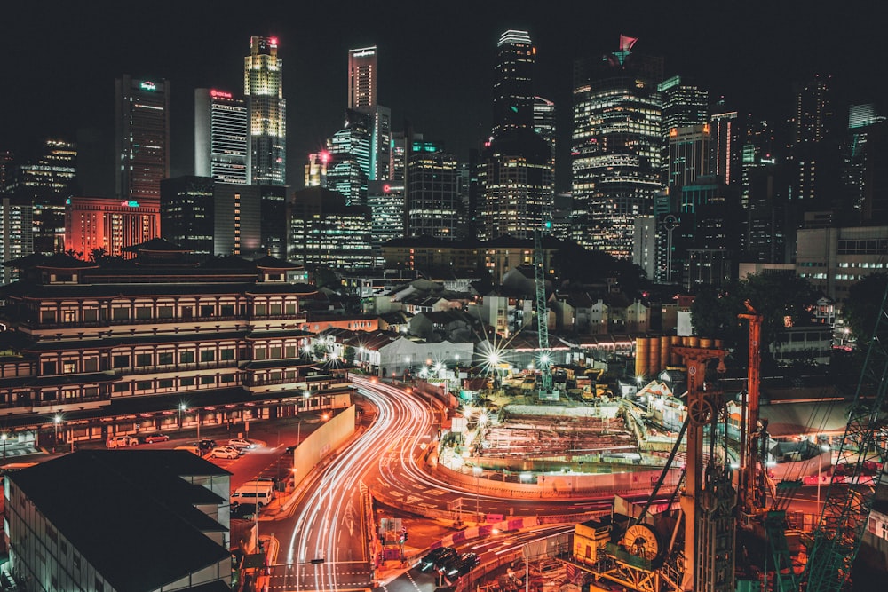 Foto TimeLapse da Cidade com Veículos