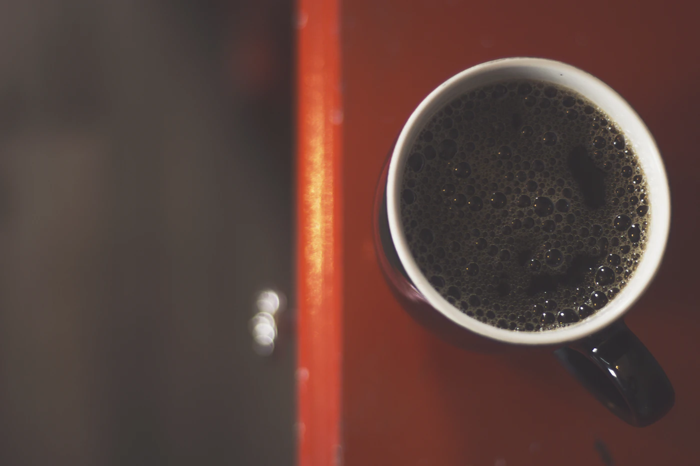 A carefully poured cup of coffee