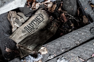 An old, weathered letter partially hidden under a cracked wooden floorboard, hinting at a family secret.