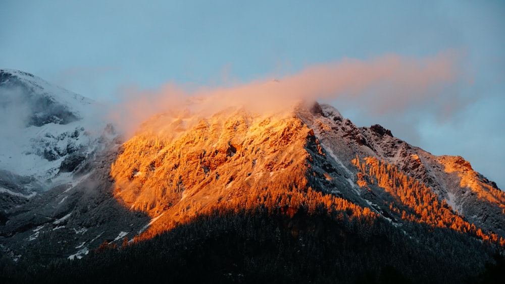 landscape view of mountain under the ray of sun