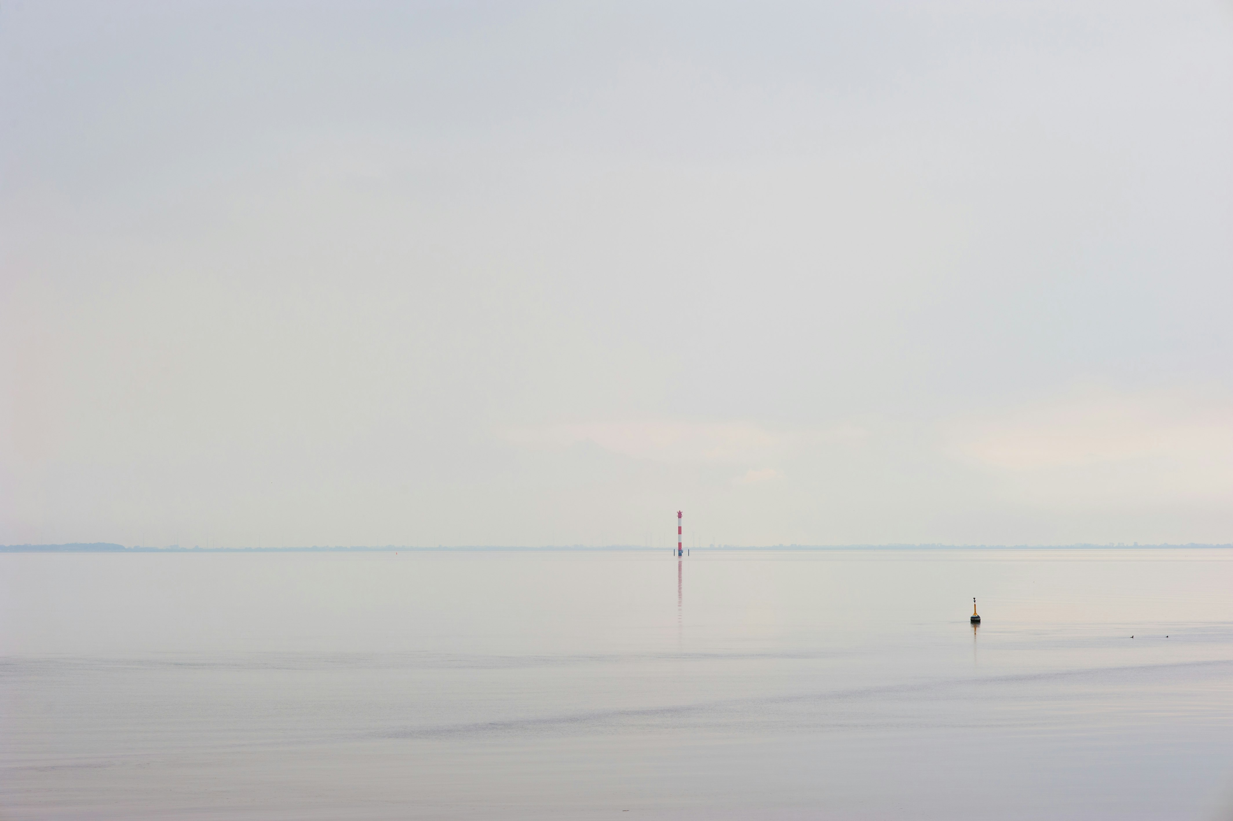 Calm and tranquil sea horizon at Butjadingen, Niedersachsen, Deutschland