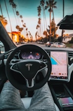 interior view of Tesla car