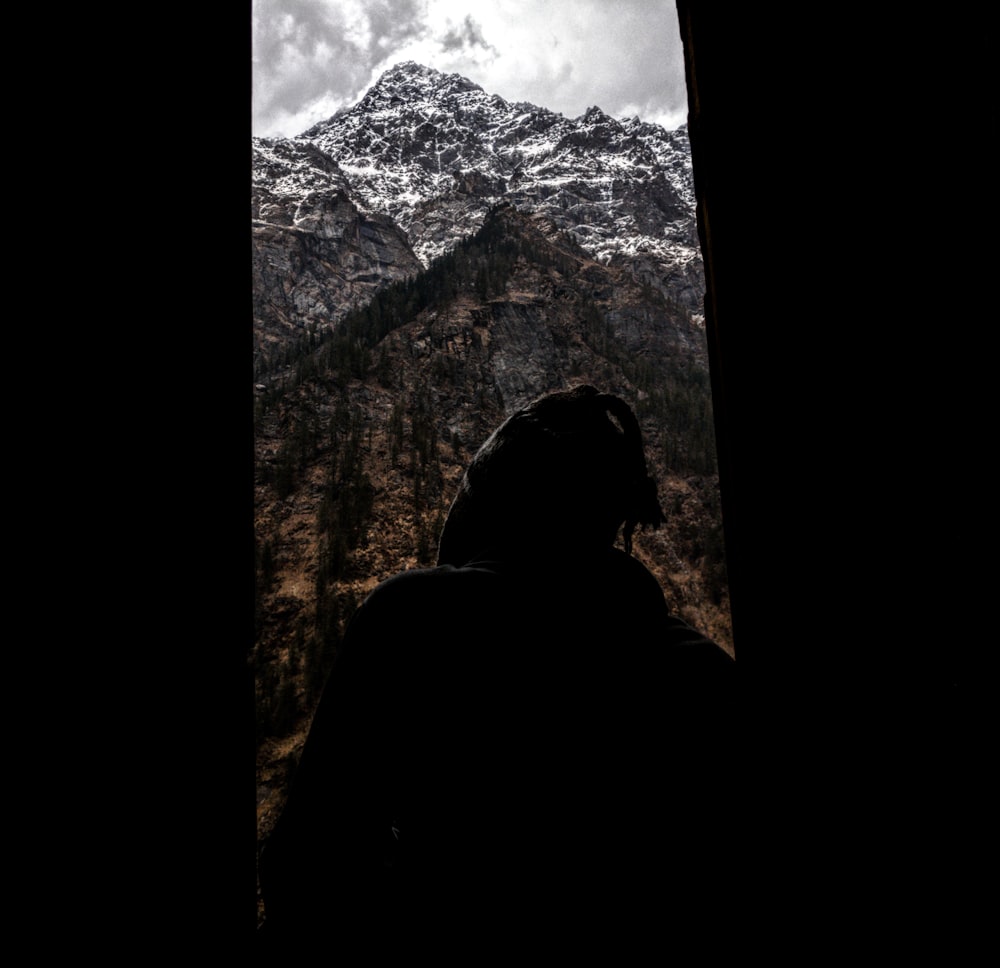 mountain covered under dark sky
