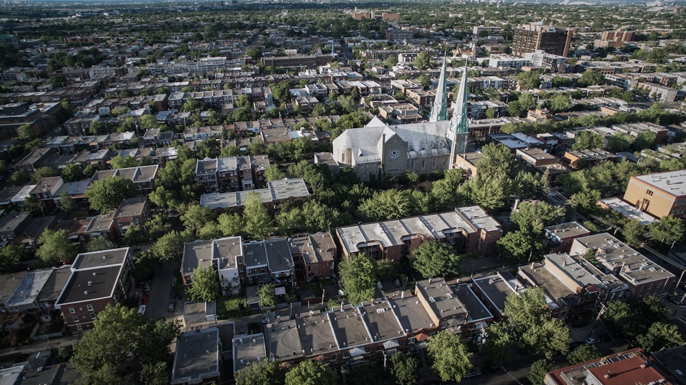 aerial photography of buildings