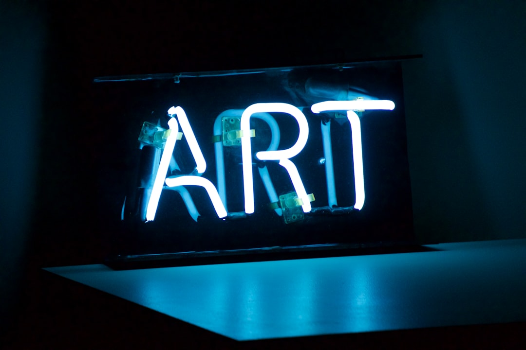 blue Art neon sign turned on, ART