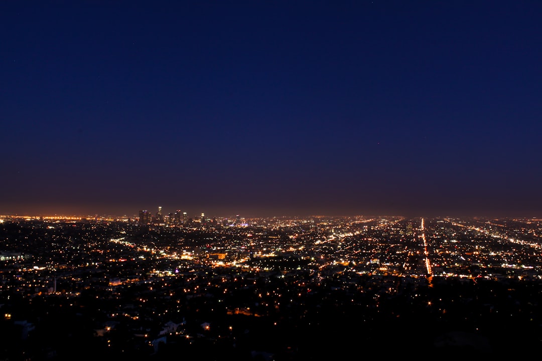 aerial photography of cityscape, Los Angeles by night