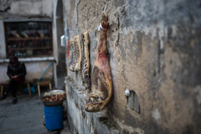 Artisan paletas hanging in a traditional curing cellar with soft natural light