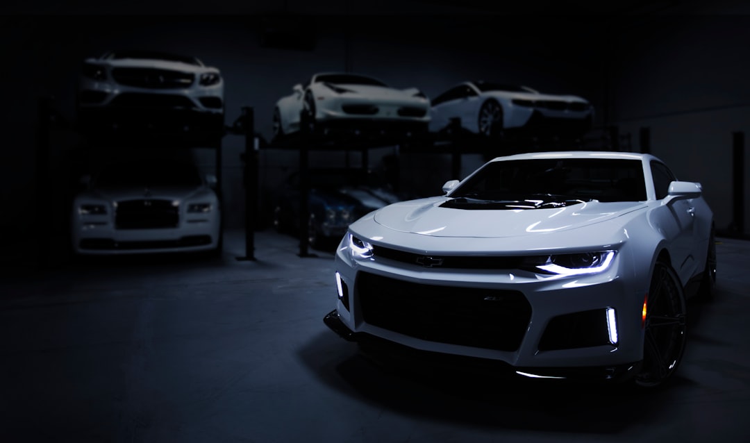 I shot this while doing a job for a luxury automotive storage facility in Baltimore, MD. I wanted to create an ominous sense of intrigue, giving the feeling of a space that was both expansive and enclosed. I enjoy the journey my eyes take from the focal point of the headlamps to the contours of the Camero’s body, and then to the backdrop of stacked automobiles.