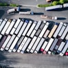 aerial photography of freight truck lot