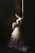 woman wearing wedding gown white holding bouquet