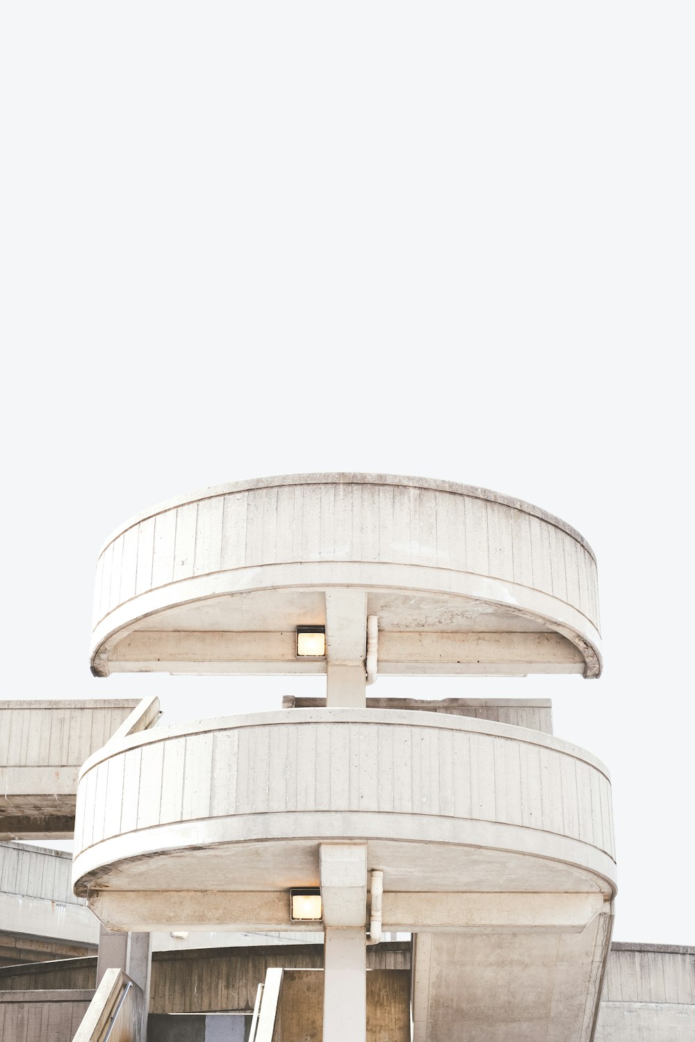 The cylindrical stairwell at a building in Cuyahoga Falls