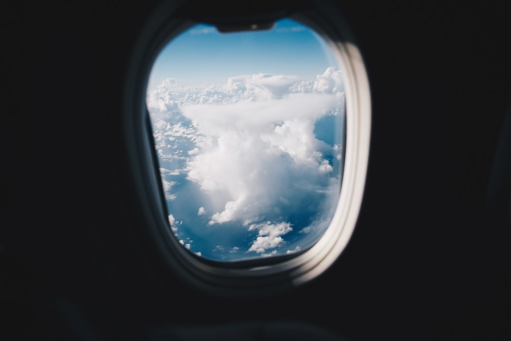 opened airplane window