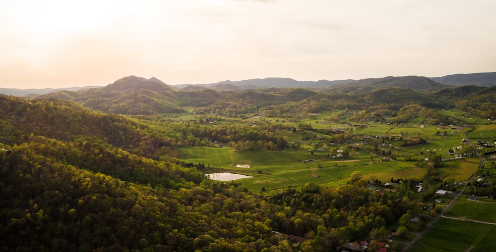 birds eye photography of mountain