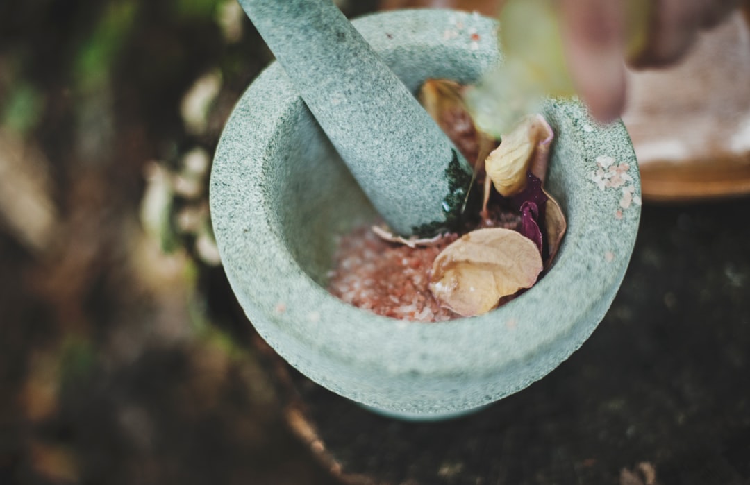  gray ceramic mortar and pestle pestle