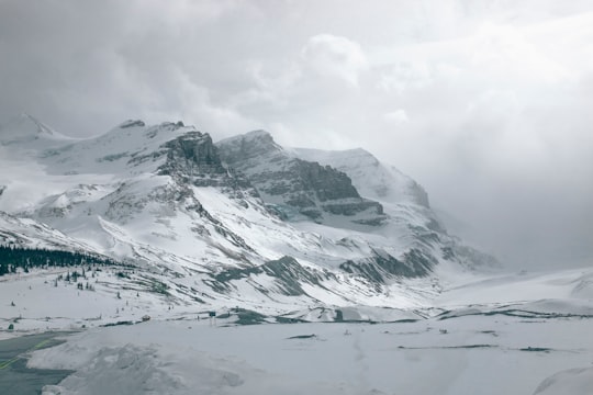 panoramic photography of mountain covered snow in Athabasca Glacier Canada