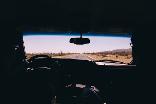 silhouette of person driving inside car in Borrego Springs United States