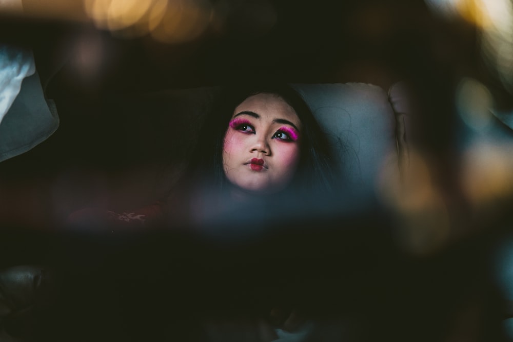 An Asian woman with eye makeup.