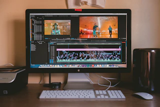 turned-on iMac screen