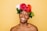 woman smiling wearing flower crown