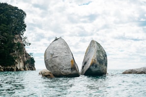 gray rock cut in half for female