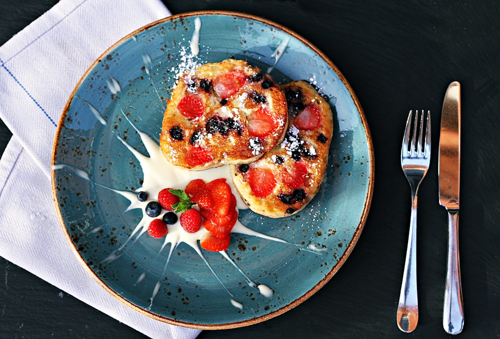 two breads on plate