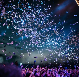 people partying with confetti