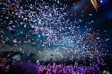 people partying with confetti