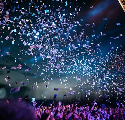 people partying with confetti