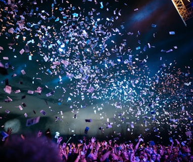 people partying with confetti