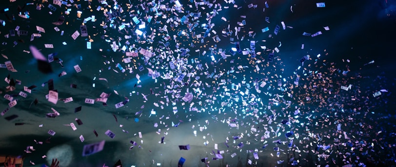 people partying with confetti