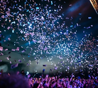 people partying with confetti