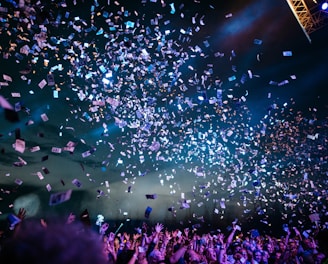 people partying with confetti