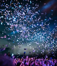 people partying with confetti