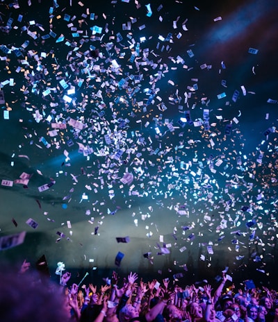 people partying with confetti