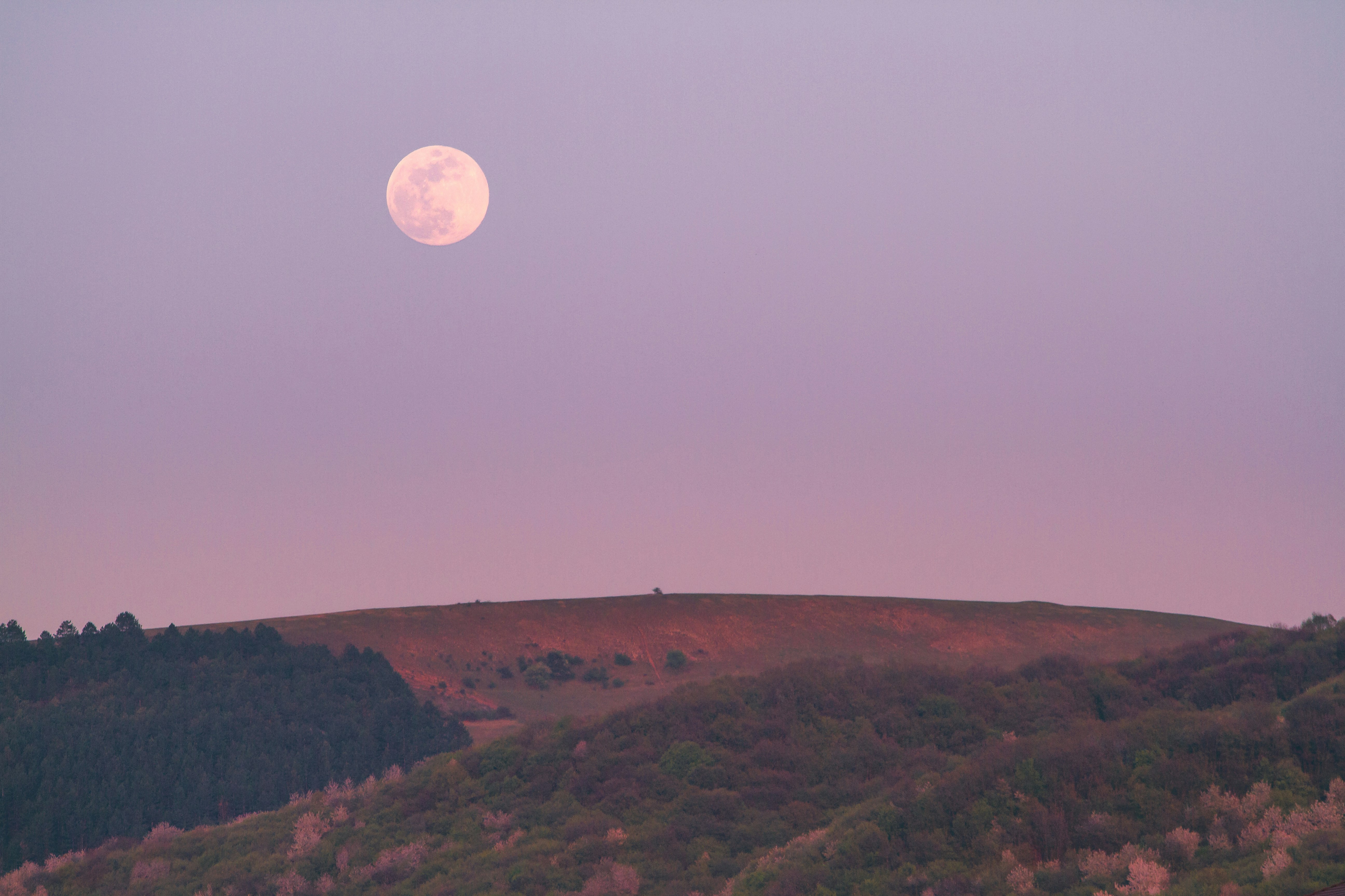 green mountain during night time