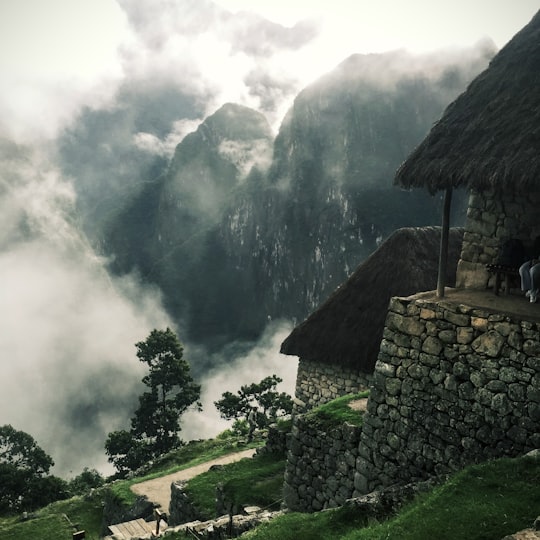brown wooden house near green mountain during daytime in Mountain Machu Picchu Peru