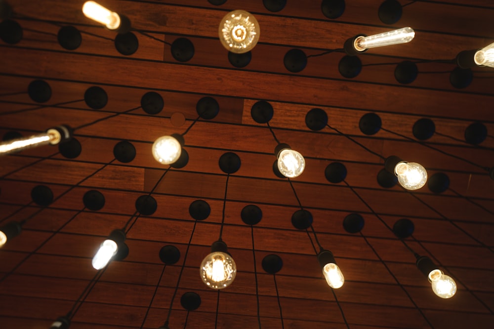 gold and white pendant lamps