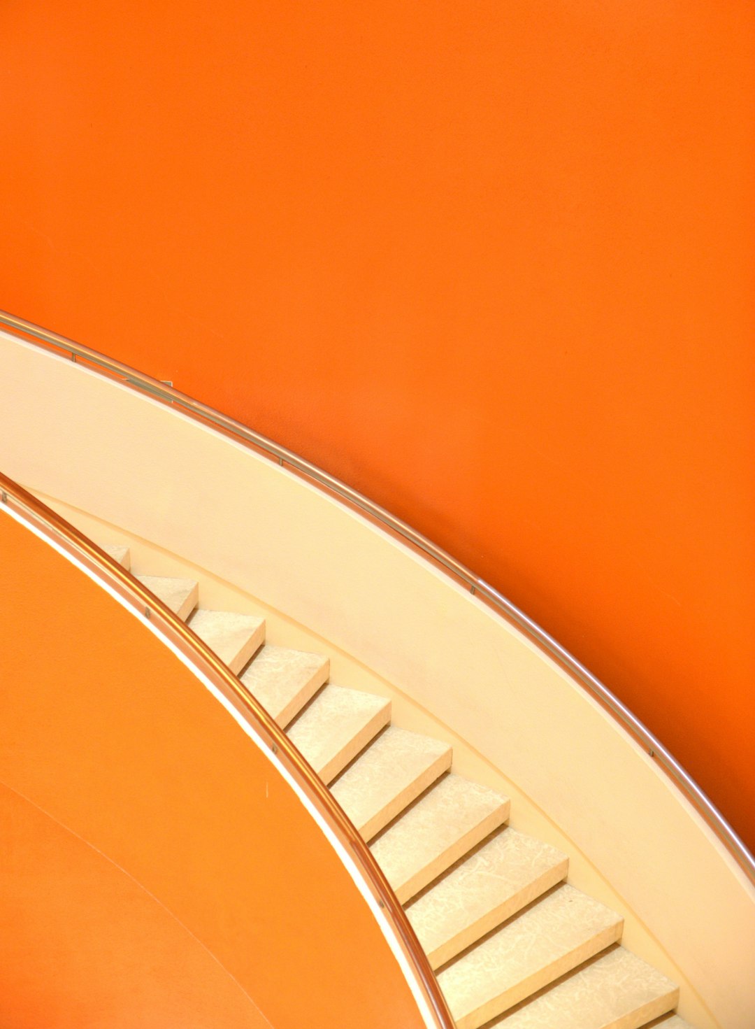  stair inside red wall stairs