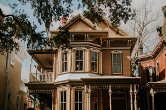 beige 2-story house