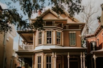 beige 2-story house