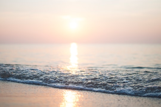 water on seashore in Paralia Greece