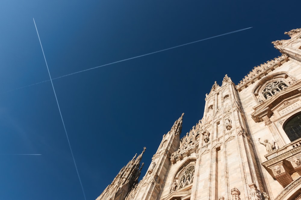 low angle photography of brown structure