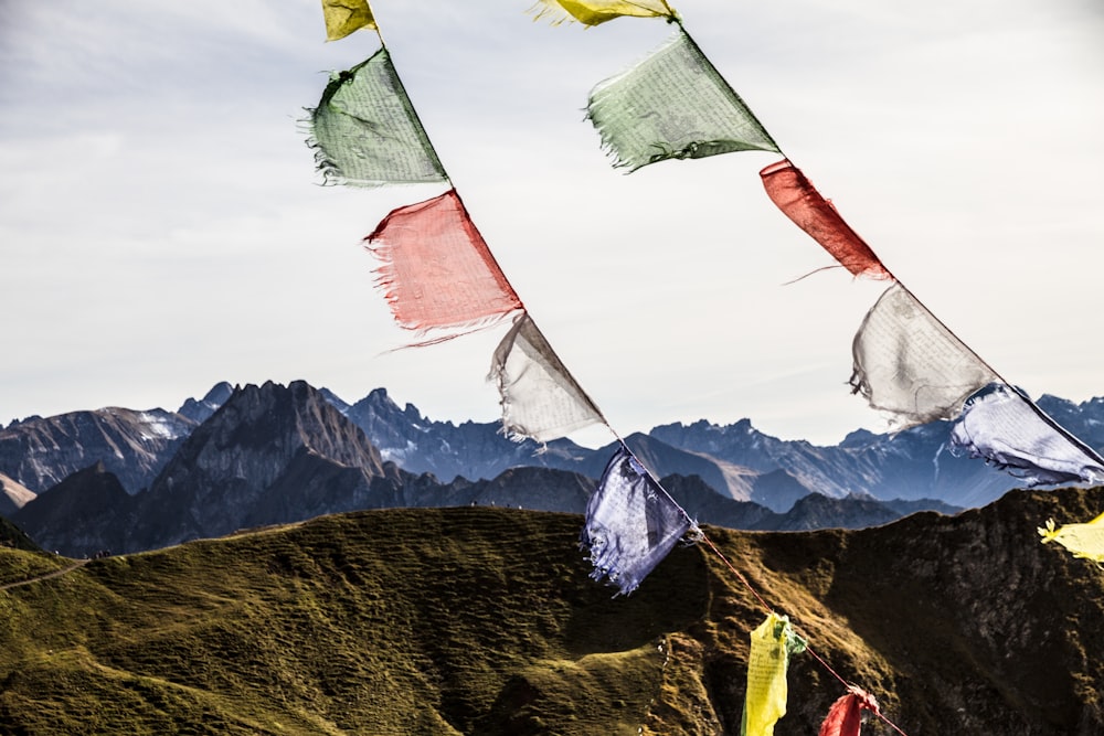 hanging textiles over hills