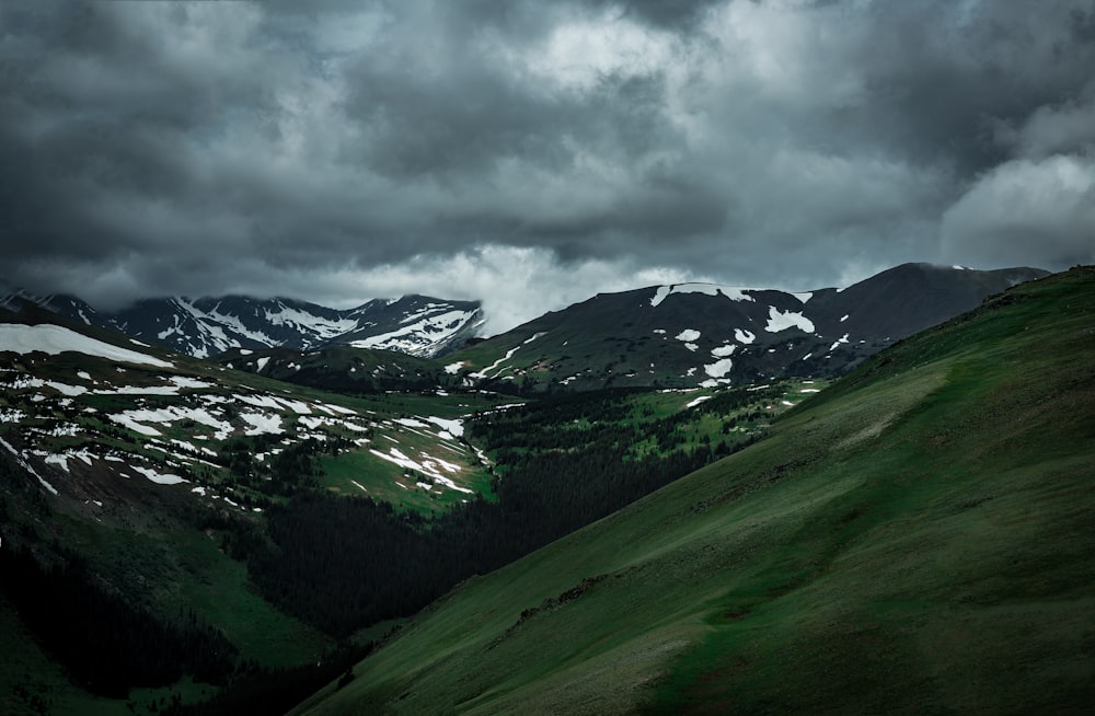 cloudy sky on top of mountains