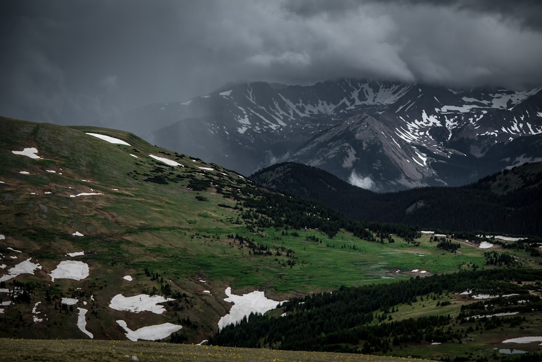 grassfield across mountain