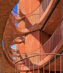 low angle photography of orange concrete building